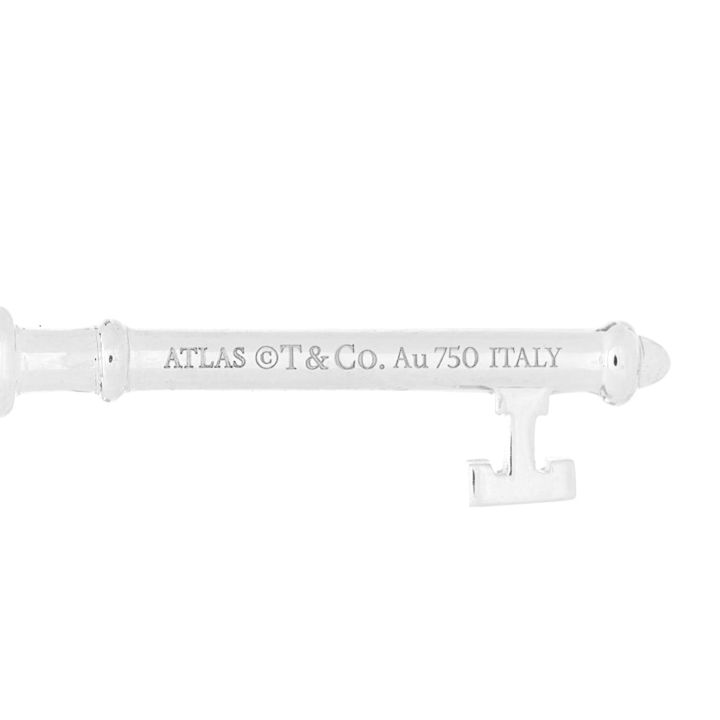 18K White Gold Diamond Atlas Key Pendant