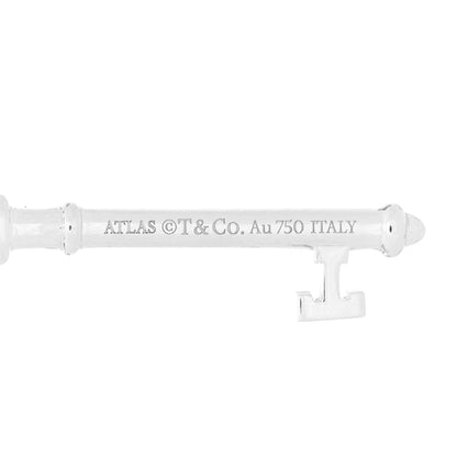 Tiffany 18K White Gold Diamond Atlas Key Pendant 3 of 5