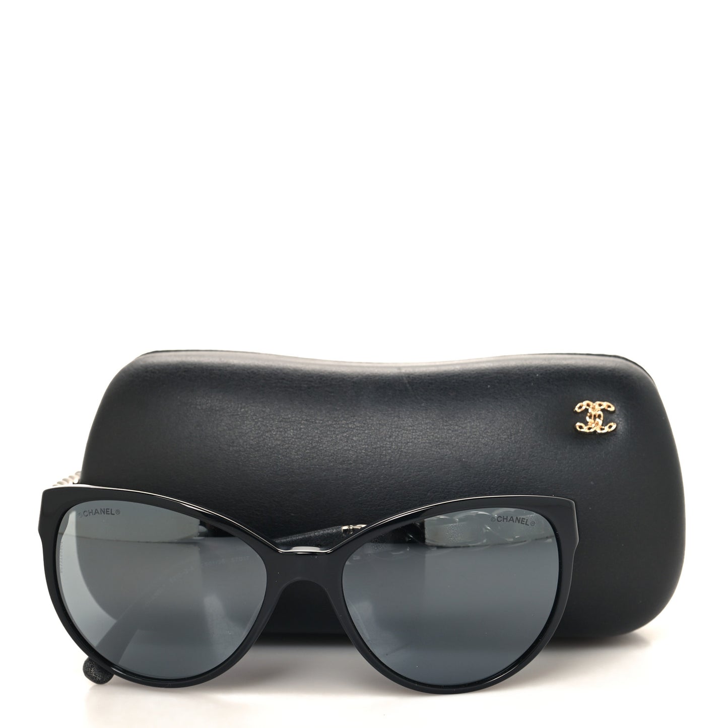 Cat Eye Chain Polarized Sunglasses 5215-Q Black