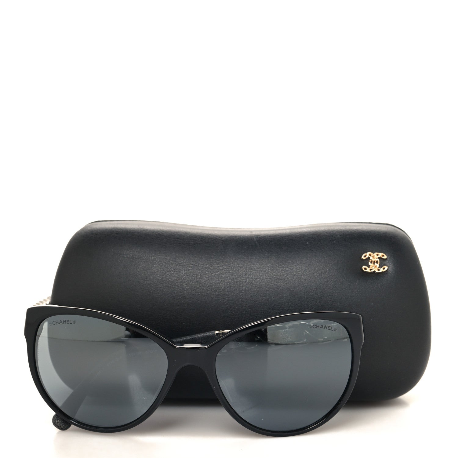 Chanel Cat Eye Chain Polarized Sunglasses 5215-Q Black 8 of 8