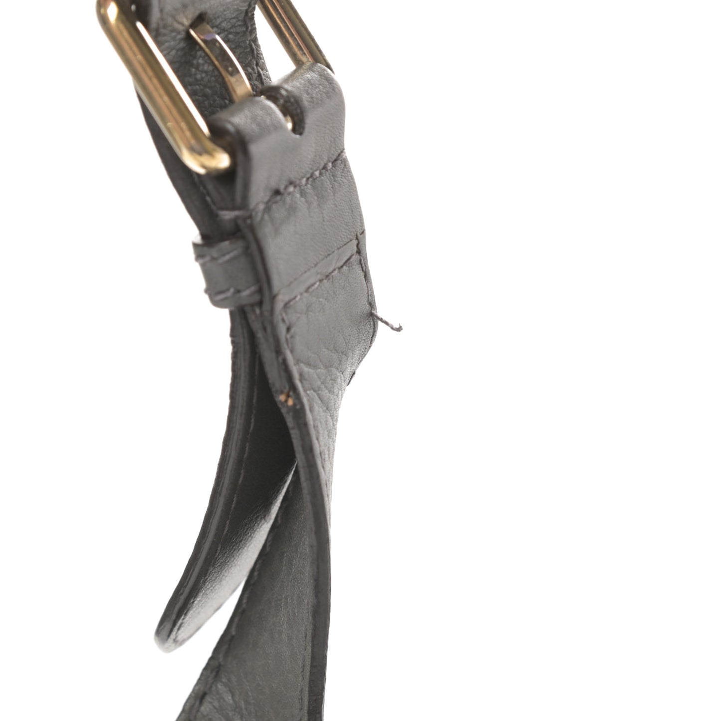 Pebbled Calfskin Small Bella Top Handle Bag Gray