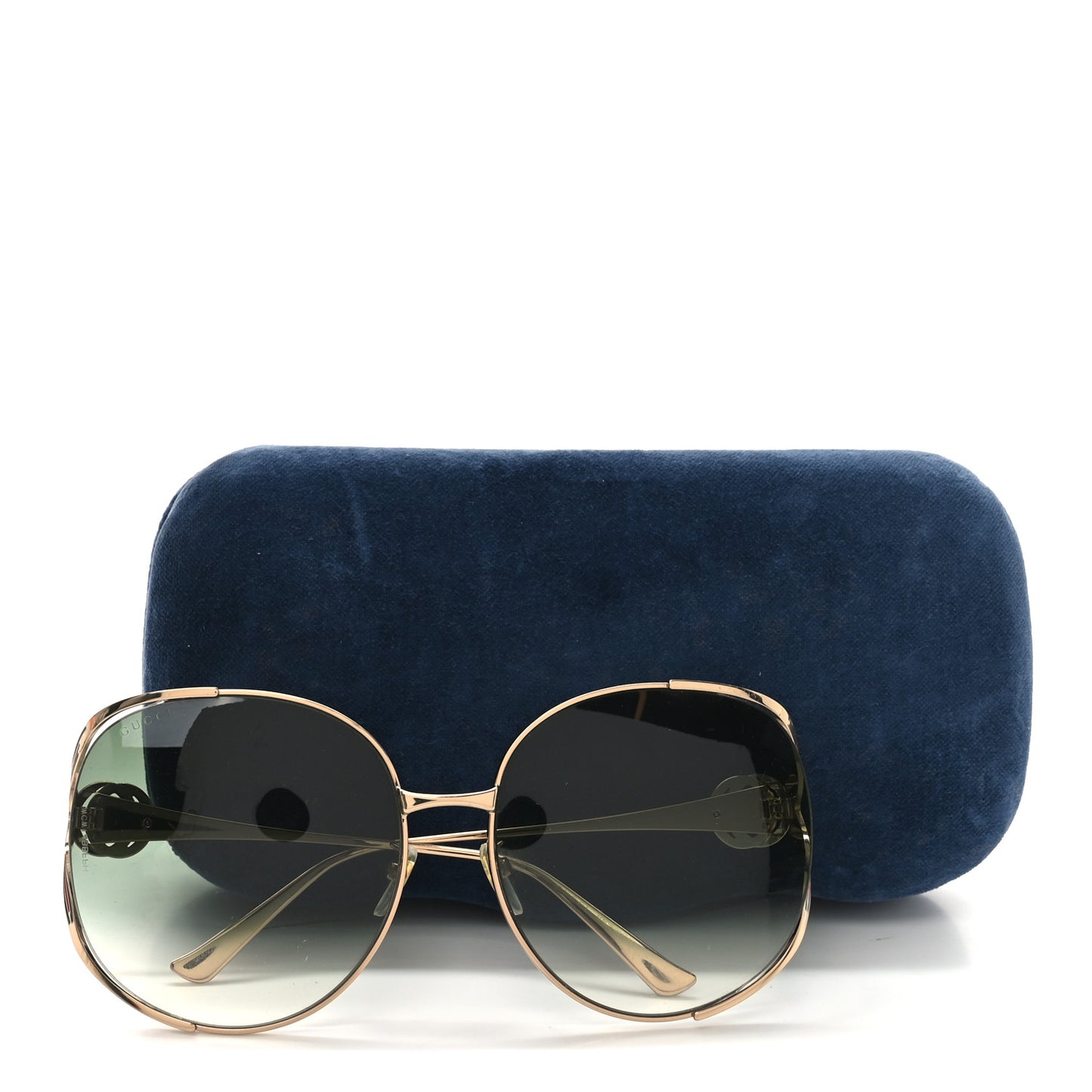 Metal Oversized Round Frame GG0225S Sunglasses Gold