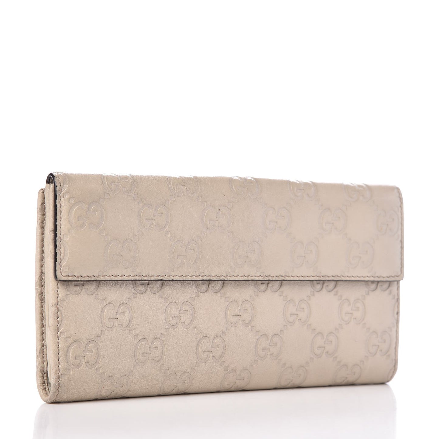 Guccissima Heart Continental Wallet Off White
