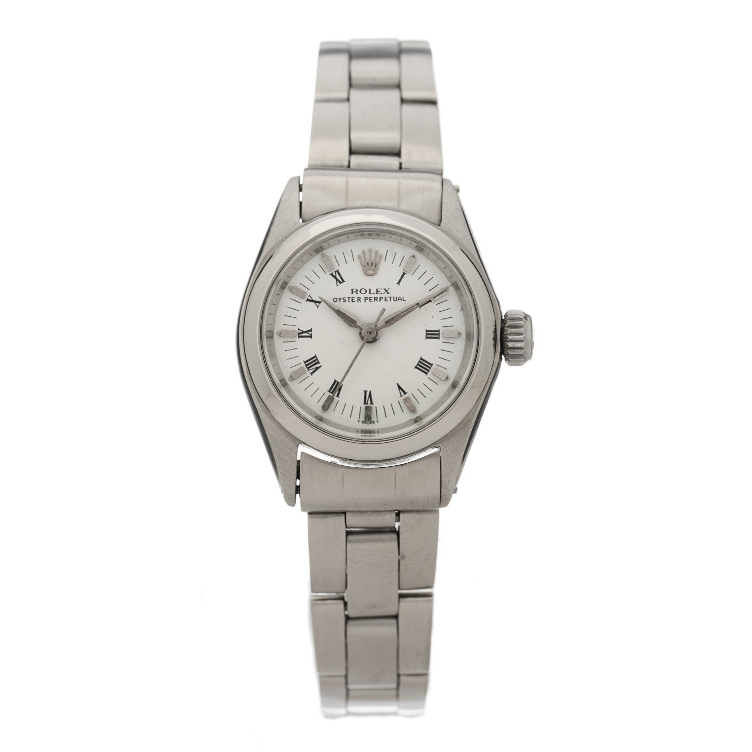 Rolex Stainless Steel 25mm Oyster Perpetual Watch White Roman 6618 1 of 4