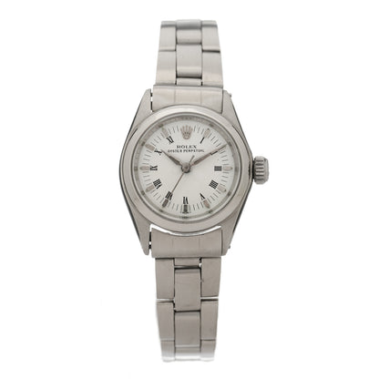 Rolex Stainless Steel 25mm Oyster Perpetual Watch White Roman 6618 1 of 4