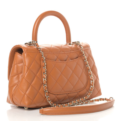 Chanel Caviar Quilted Mini Coco Handle Flap Light Brown 2 of 4