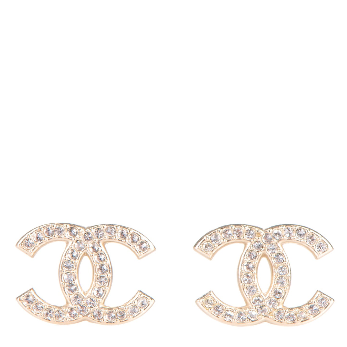 Crystal CC Earrings Gold