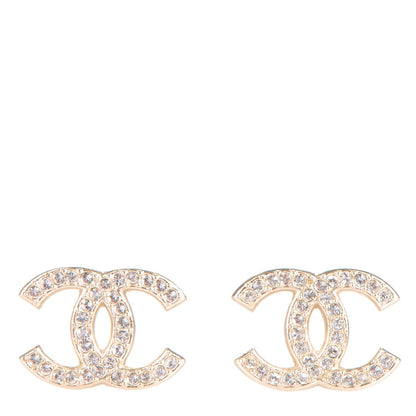 Chanel Crystal CC Earrings Gold 1 of 5