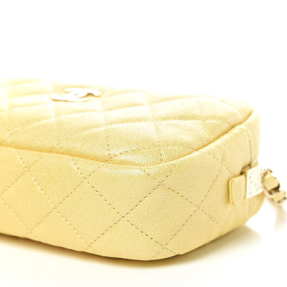 Chanel Iridescent Caviar Quilted Camera Case Yellow 6 of 10