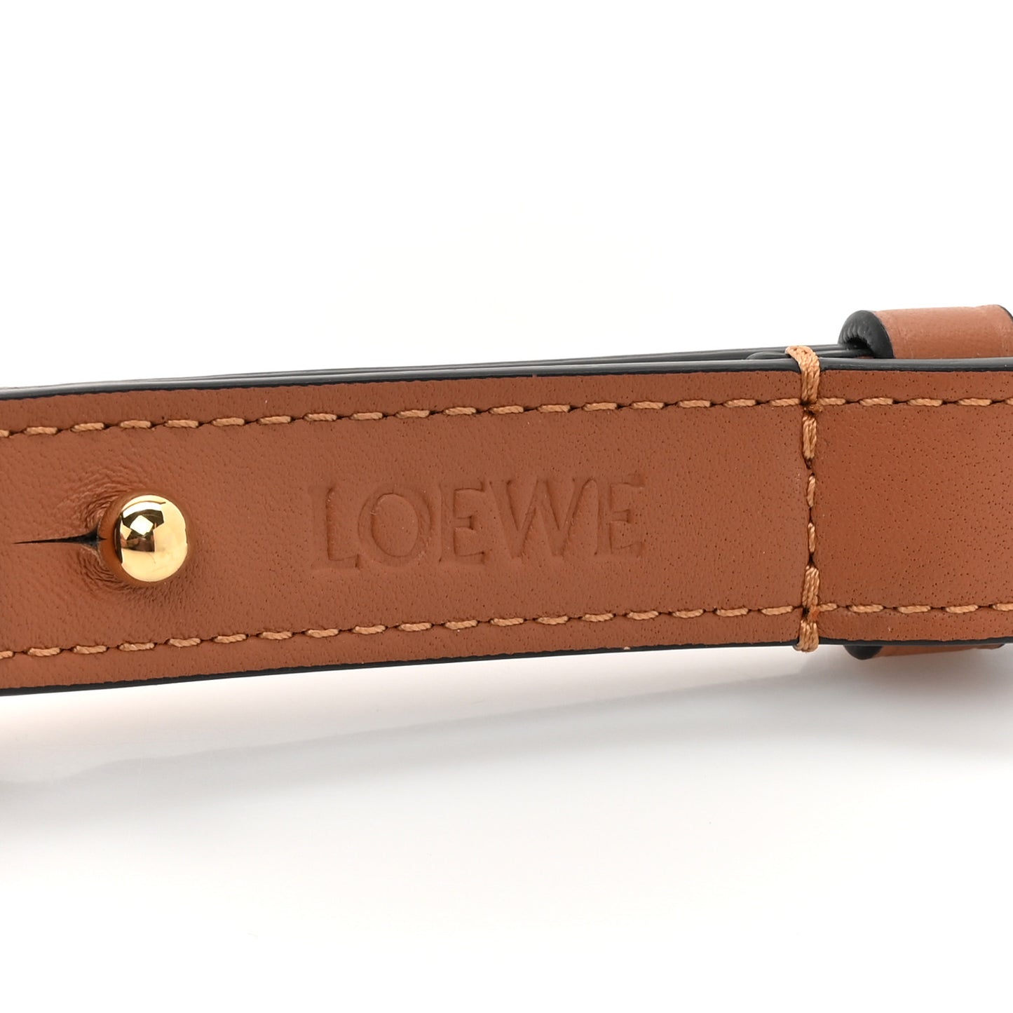 Calfskin Anagram Cutout Strap Tan