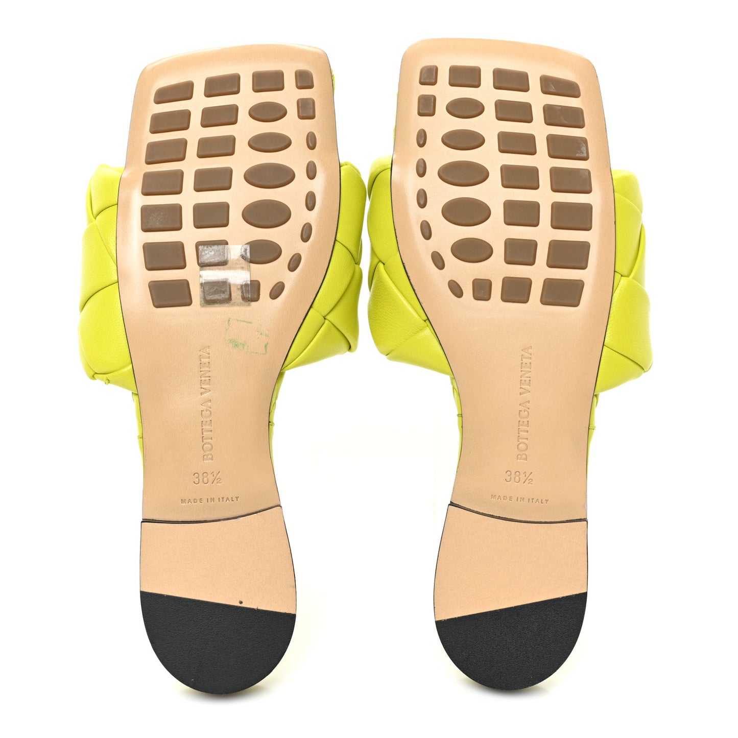 Nappa Maxi Intrecciato Lido Flat Sandals 38.5 Kiwi