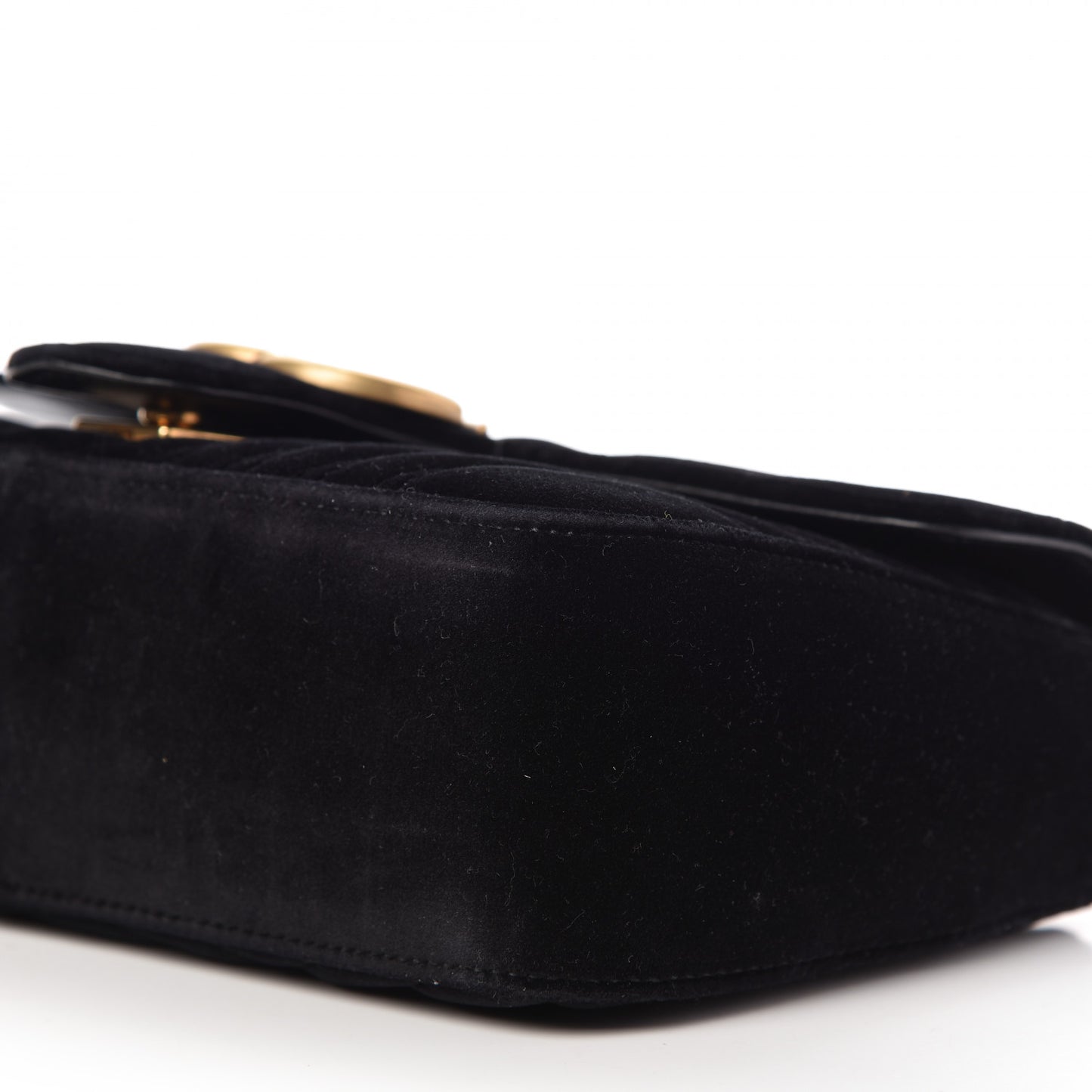 Velvet Matelasse Small GG Marmont Shoulder Bag Black