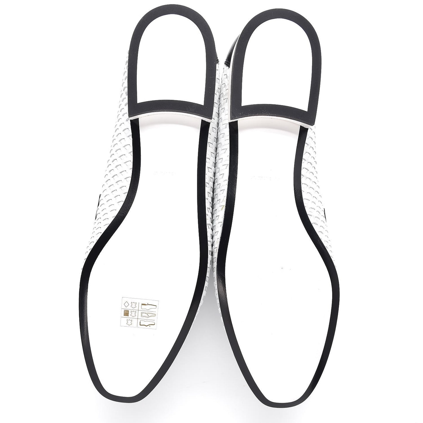 Lambskin Calfskin Braided Mocassin Loafers 39 Black White