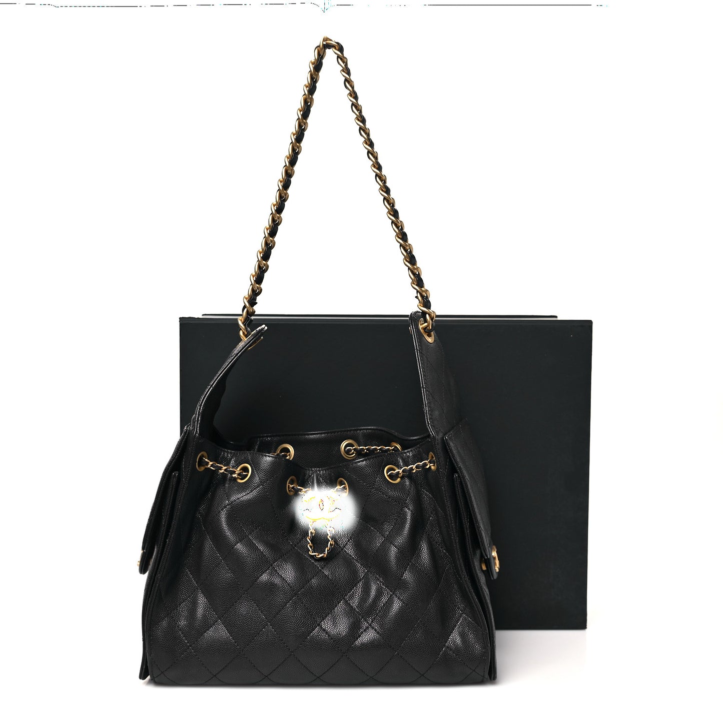 Caviar Quilted Small Chanel 25 Handbag Dark Navy