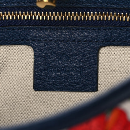 Gucci Canvas Flora Medium Jackie Hobo Blue Agata 6 of 13