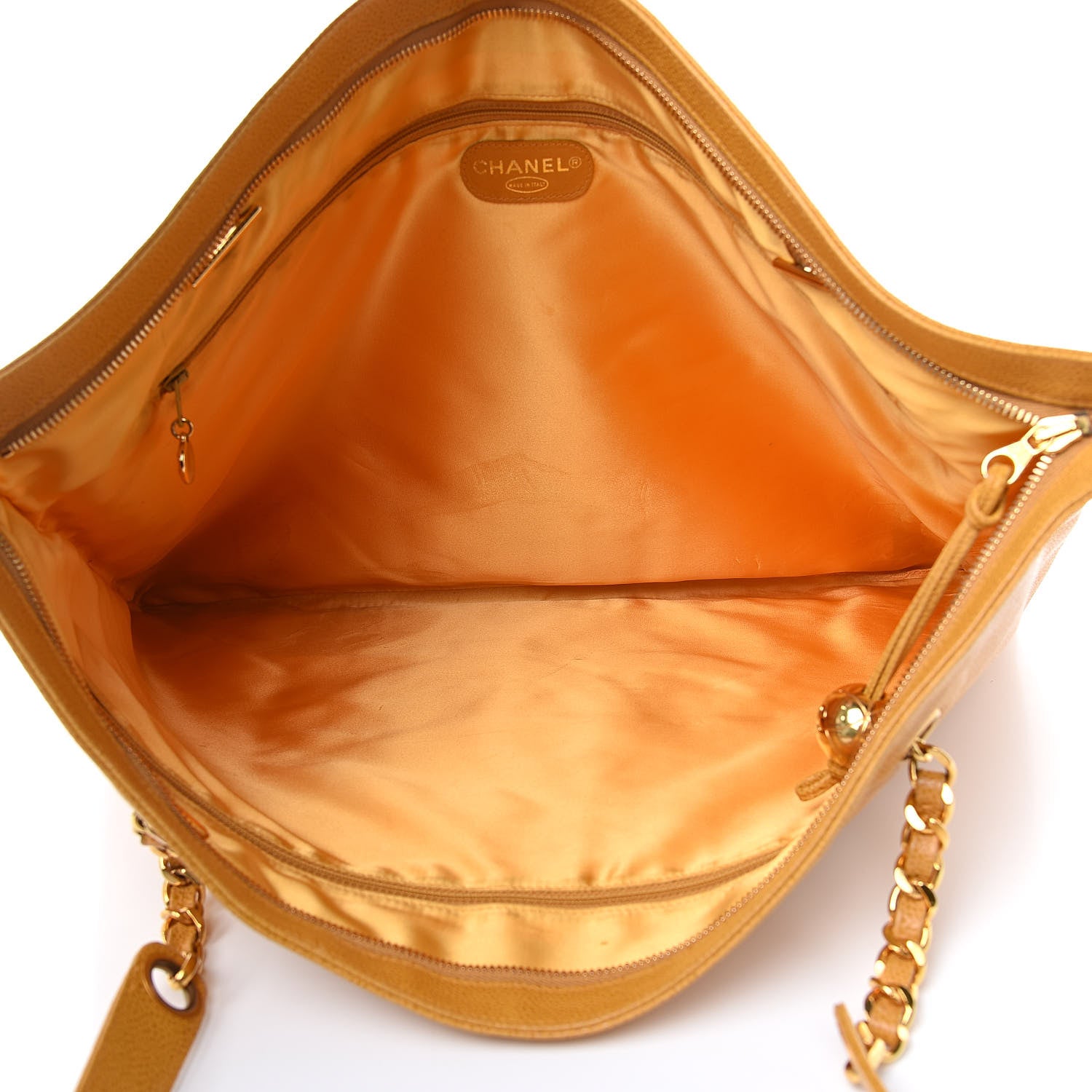 Chanel Caviar CC Tote Yellow 5 of 13