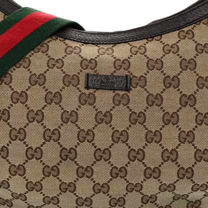 Gucci Monogram Web Medium Half Moon Hobo Dark Brown 8 of 11