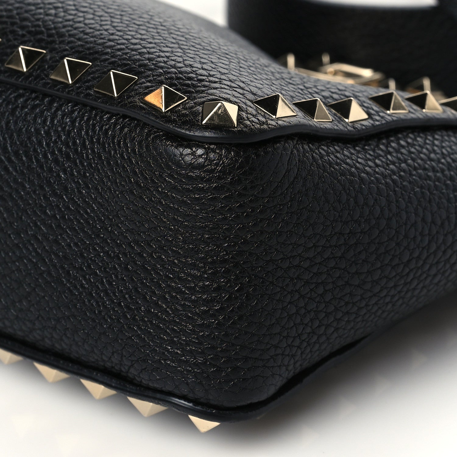 Valentino Garavani Pebbled Calfskin Mini Rockstud Flip-Lock Messenger Bag Black 8 of 8