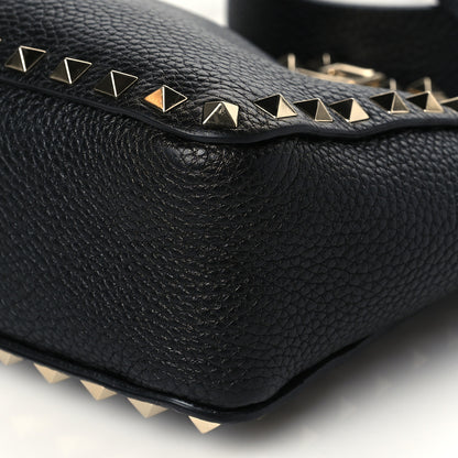 Valentino Garavani Pebbled Calfskin Mini Rockstud Flip-Lock Messenger Bag Black 8 of 8