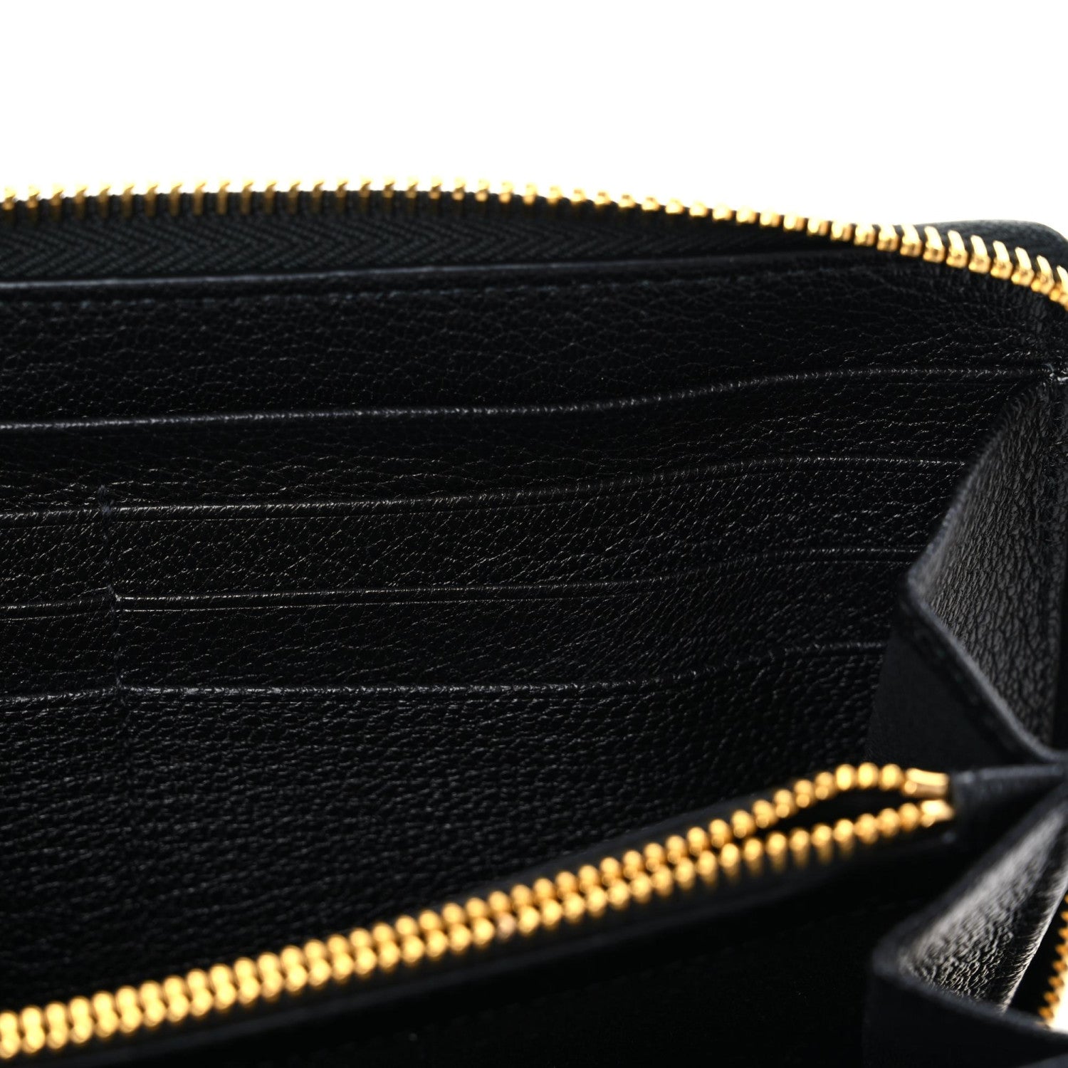 Balenciaga Chevre Gold Metallic Edge Hardware Zip Around Wallet Black 8 of 8