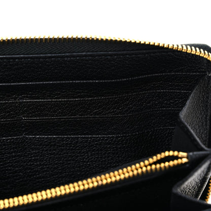 Balenciaga Chevre Gold Metallic Edge Hardware Zip Around Wallet Black 8 of 8