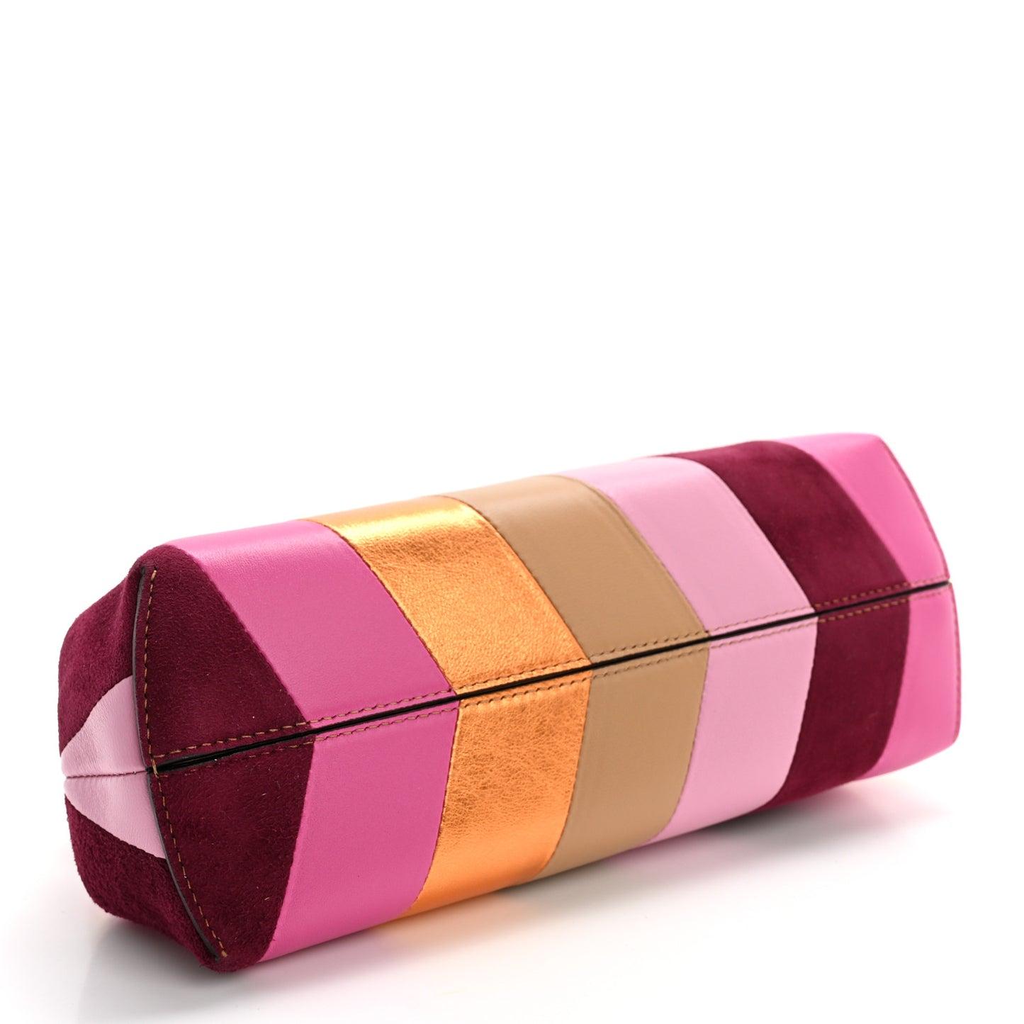 Nappa Suede Striped Inlay Small Fendi First Pink Multicolor
