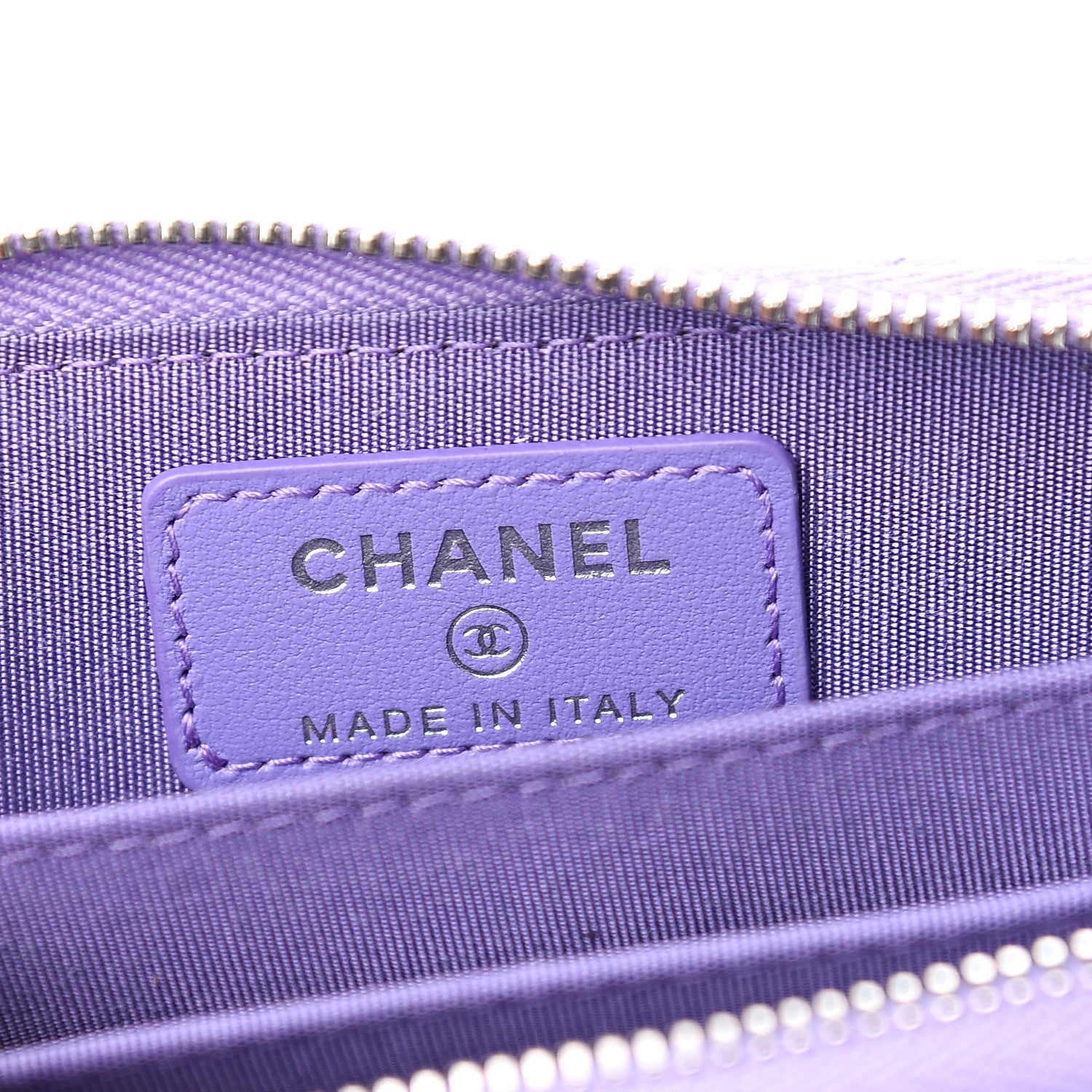 Chanel Caviar Quilted Incognito Zip Coin Purse Purple 5 of 7