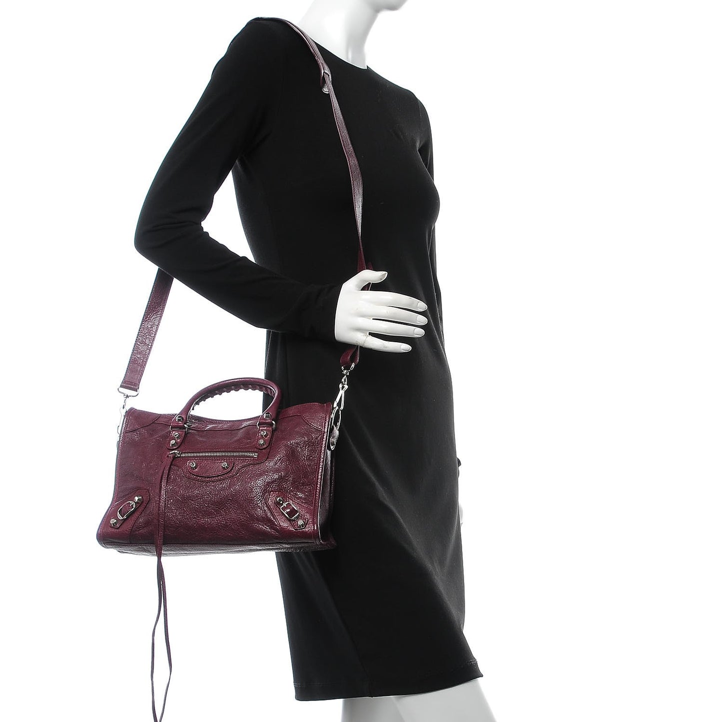 Agneau Classic Silver Hardware S City Violet Prune