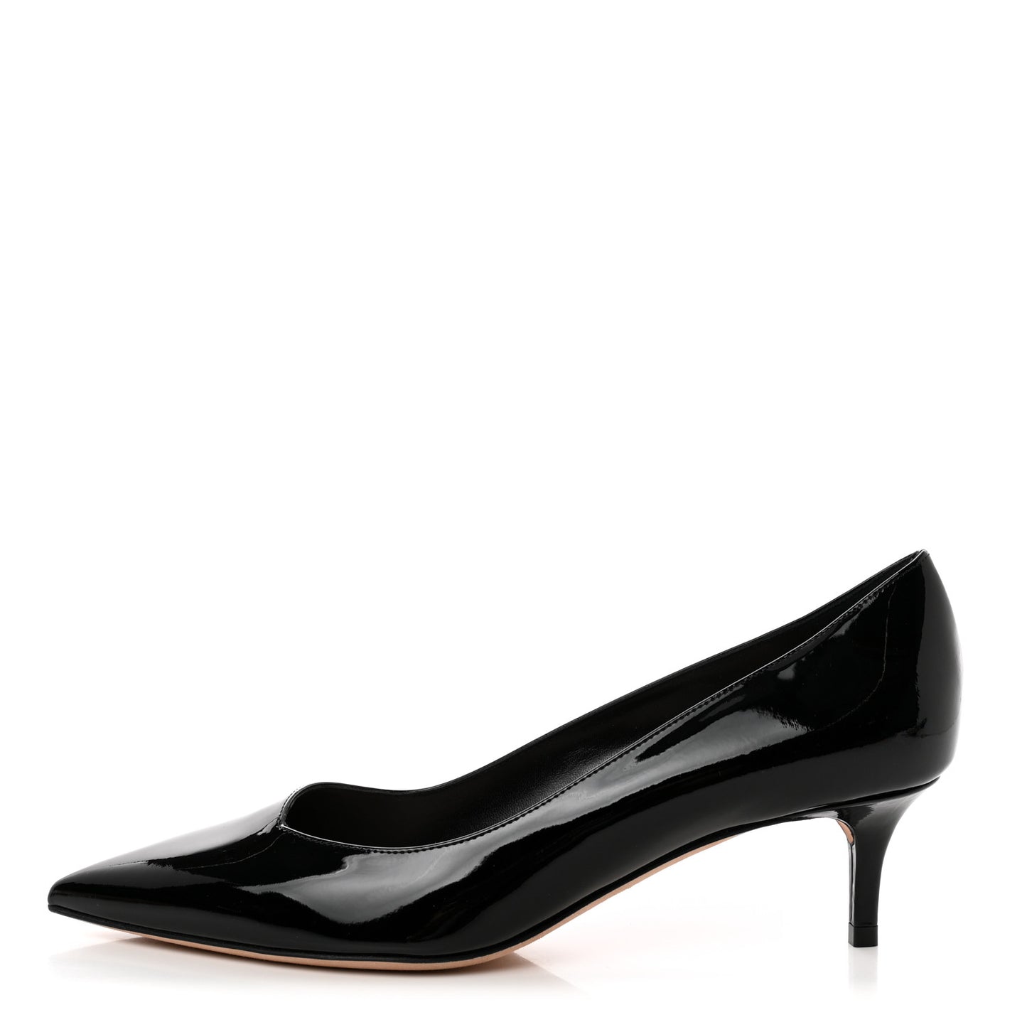 Patent Pointed Toe Low Heel Uniform Pumps 37 Black