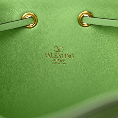 Valentino Garavani Nappa Mini VLogo Signature Chain Bucket Bag Green 6 of 11