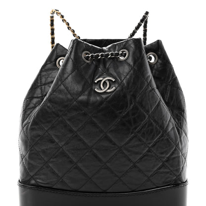 Chanel Aged Calfskin Quilted Gabrielle Backpack Black 7 of 10