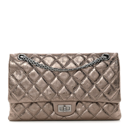 Chanel Metallic Aged Calfskin Quilted 2.55 Reissue 226 Flap Dark Silver 1 of 10