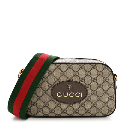Gucci GG Supreme Monogram Web Neo Vintage Shoulder Bag Beige New Acero Crop 1 of 13
