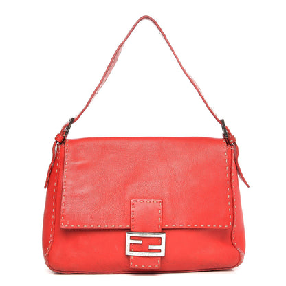Fendi Calfskin Romano Selleria Forever Mama Baguette Red 1 of 14