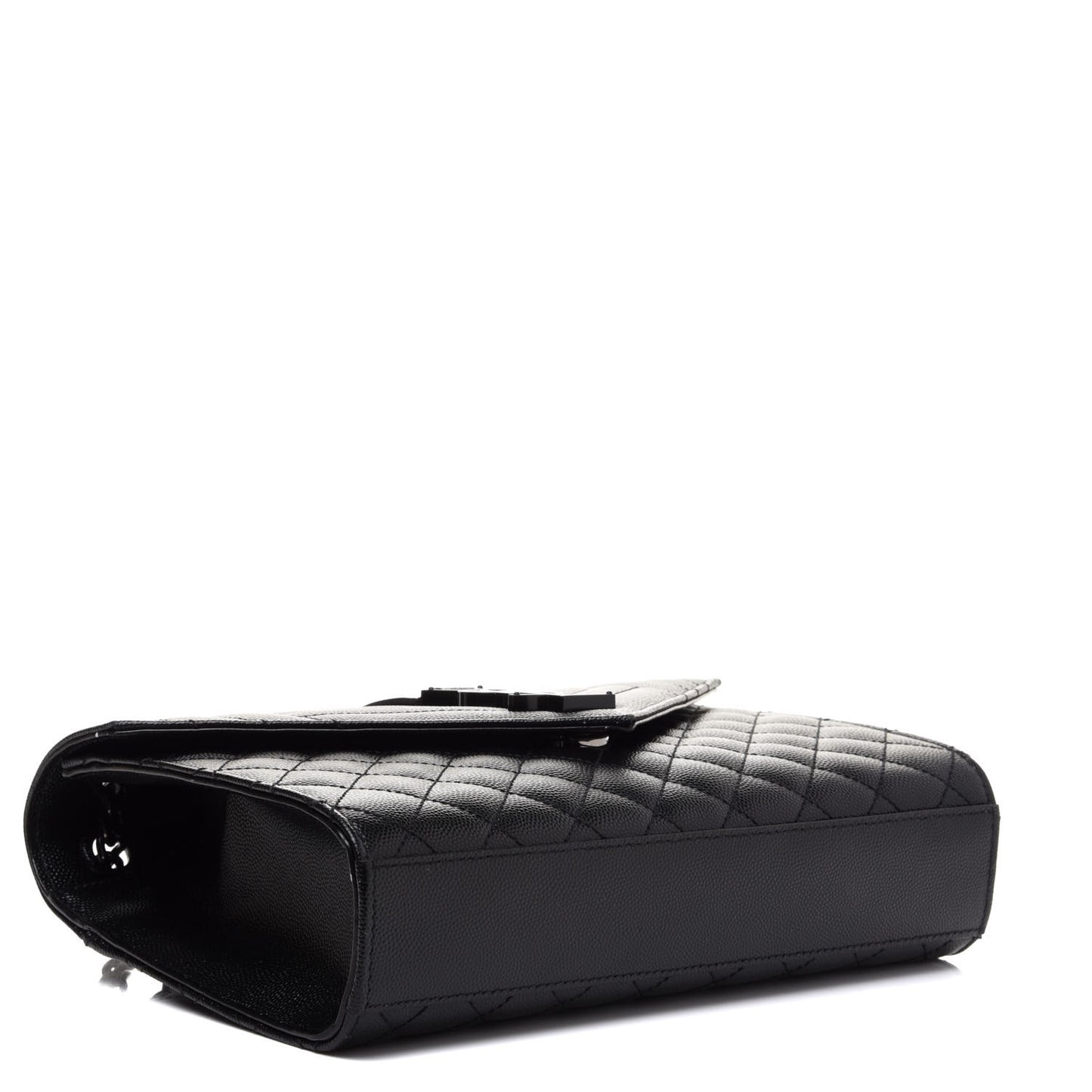 Grain De Poudre Textured Mixed Matelasse Triquilt Medium Monogram Satchel Black