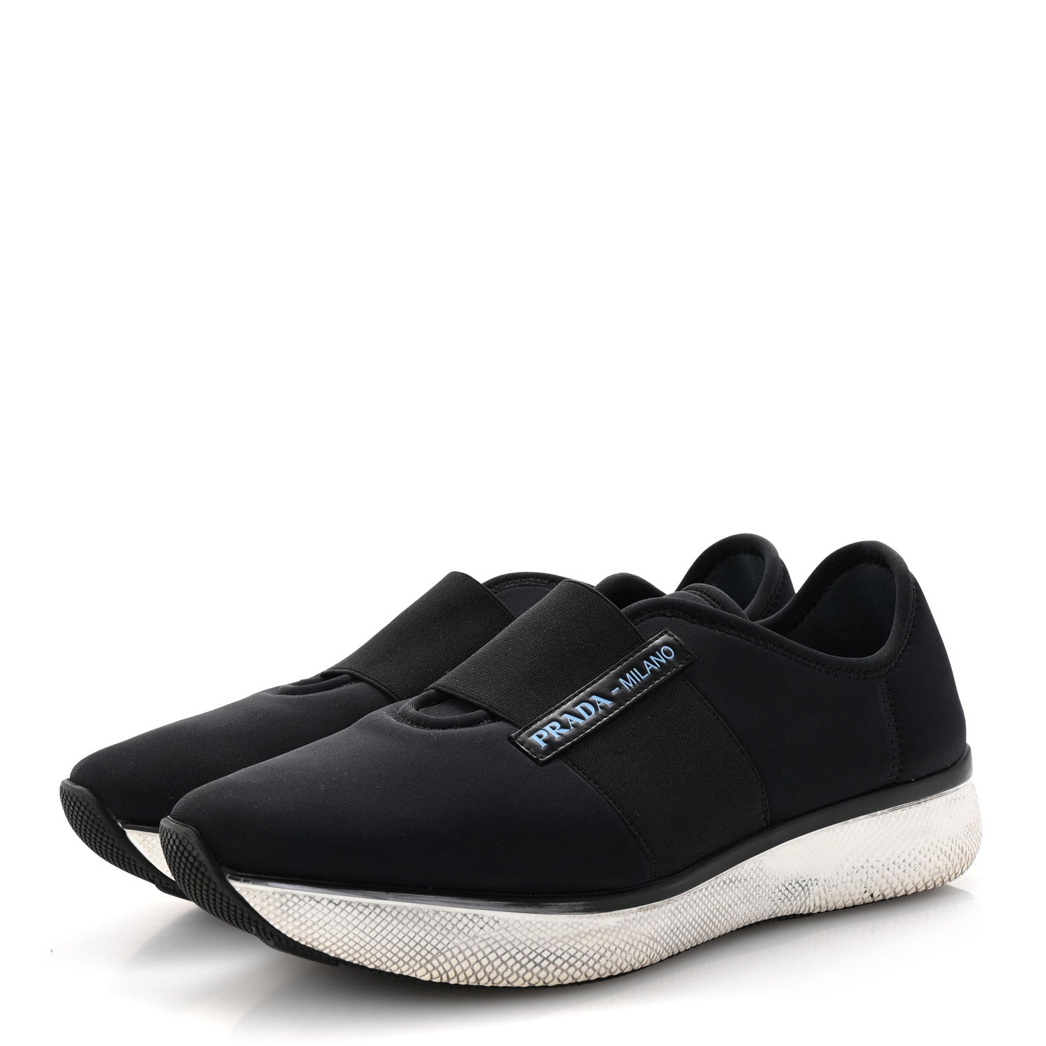 Prada Neoprene Slip On Sneakers 39 Black 4 of 9