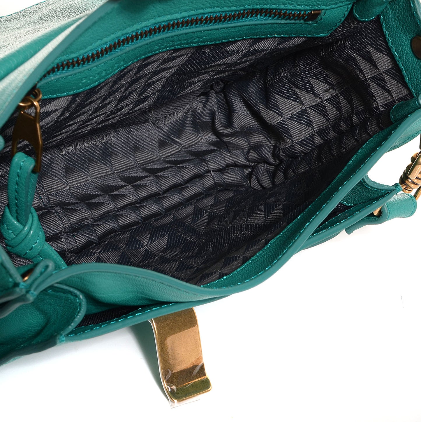 Leather PS1 Mini Pouch Messenger Bag Aqua