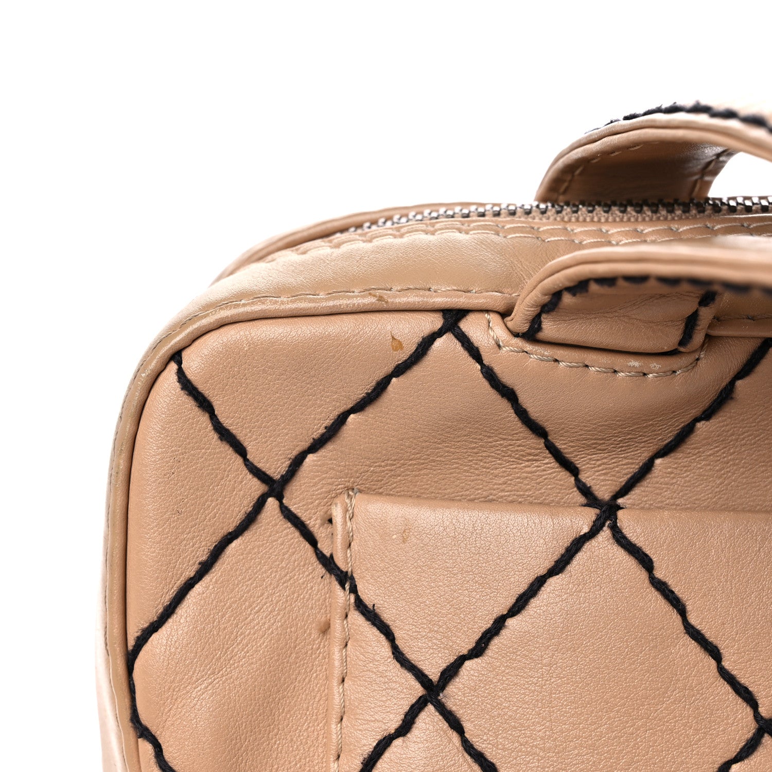 Chanel Calfskin Wild Stitch Vertical Top Handle Bag Beige 26 of 36