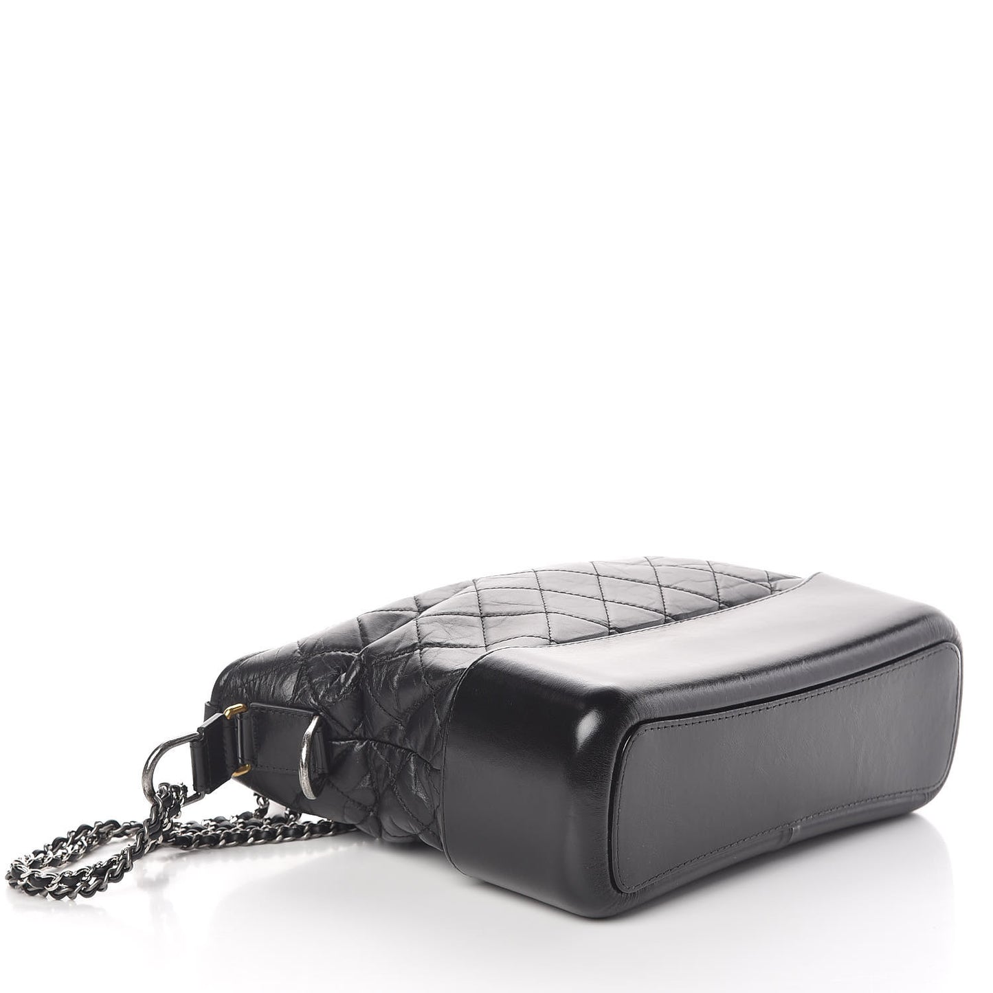 Aged Calfskin Quilted Medium Gabrielle Hobo Black