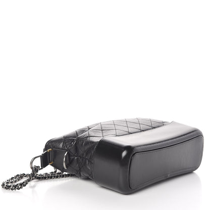 Chanel Aged Calfskin Quilted Medium Gabrielle Hobo Black 4 of 9