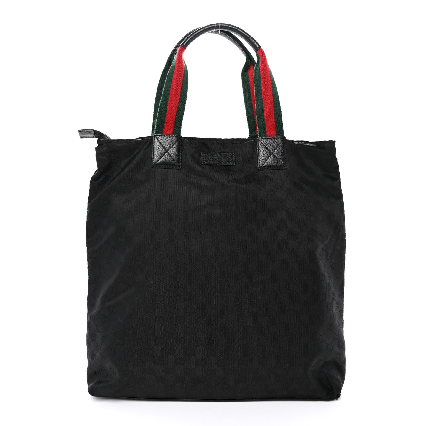 GG Monogram Large Web Handle Vertical Tote Black