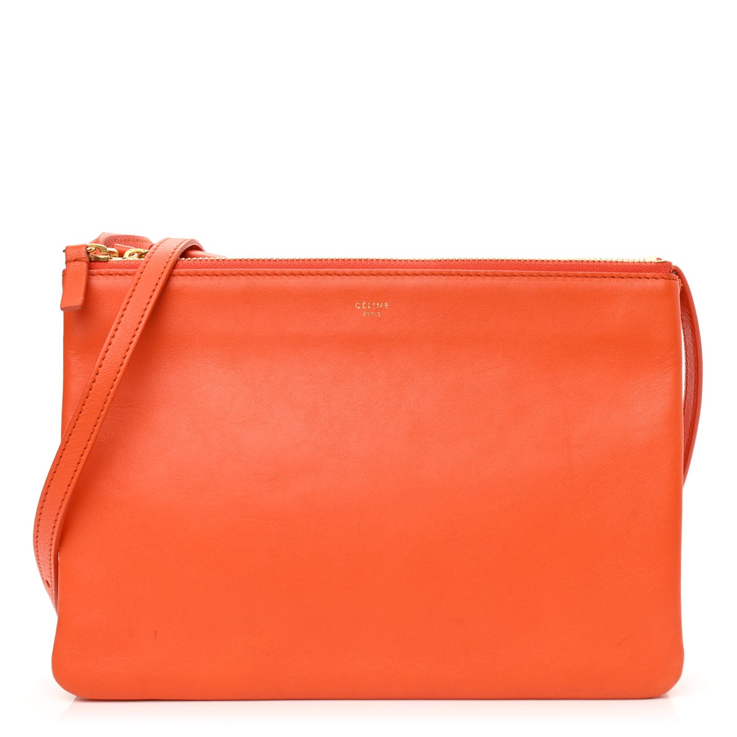 Lambskin Large Trio Crossbody Bag Orange