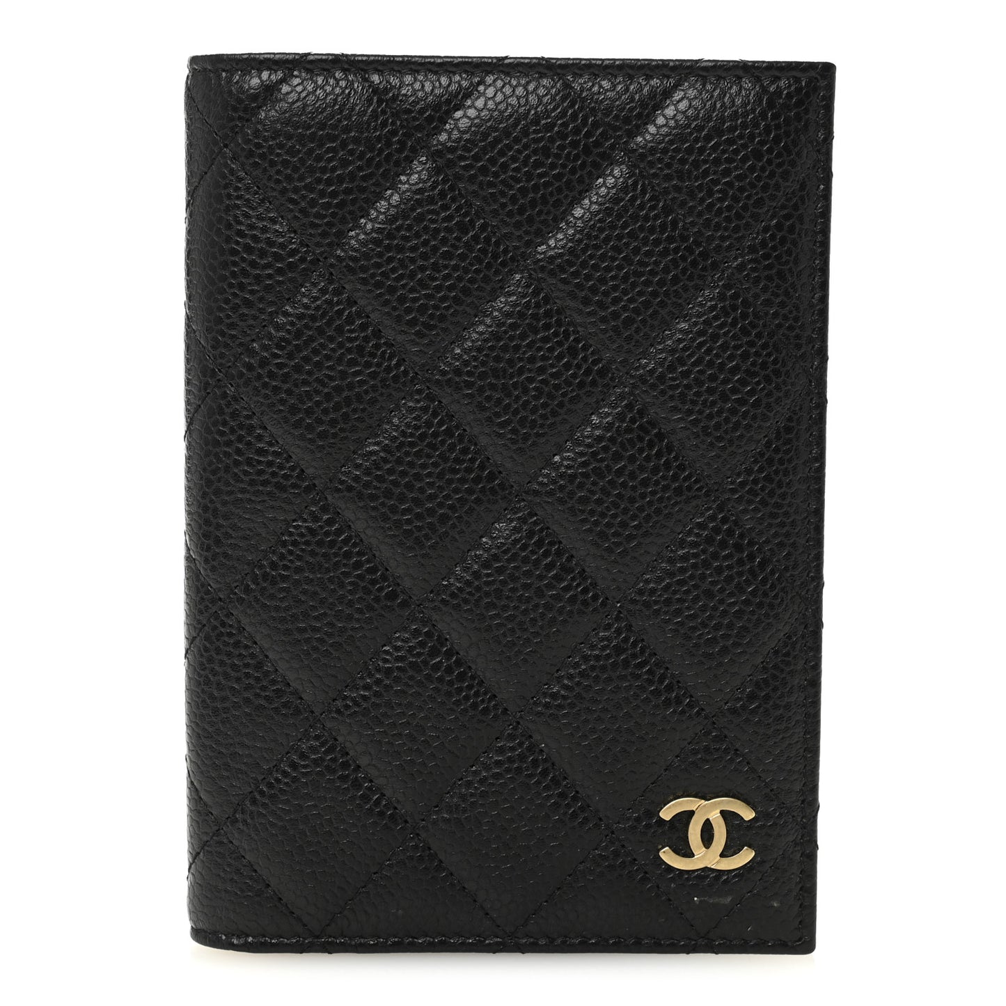 Caviar Quilted Passport Holder Black