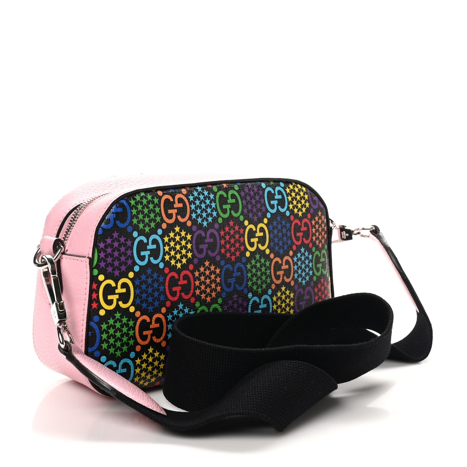 Gucci GG Supreme Monogram Psychedelic Shoulder Bag Black Multicolor Sugar Pink 3 of 10