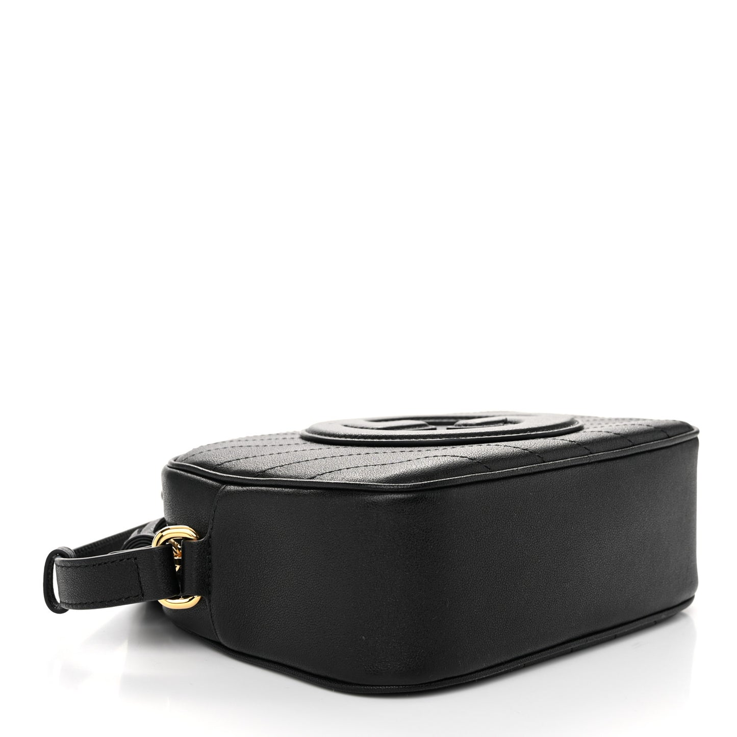 Sakai Be Green Calfskin Diagonal Stitched Small Blondie Shoulder Bag Black
