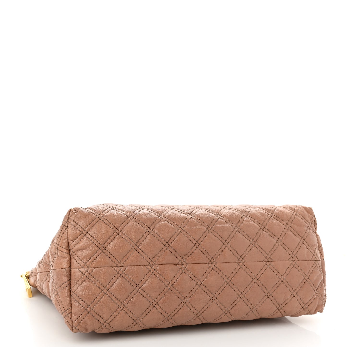 Lacquered Goatskin Quilted Karlie Satchel Brown