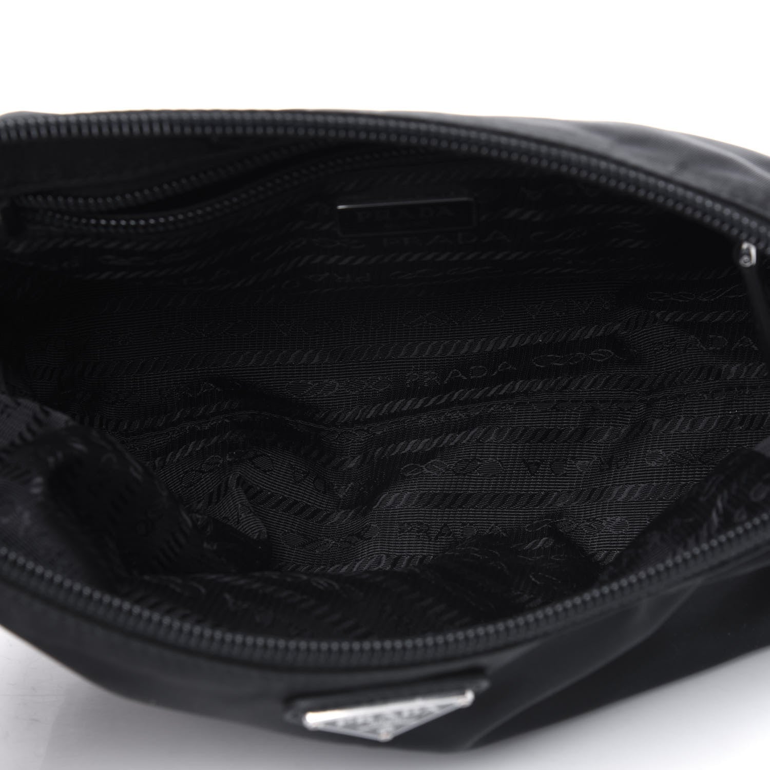 Prada Tessuto Nylon Saffiano Wristlet Black 5 of 13