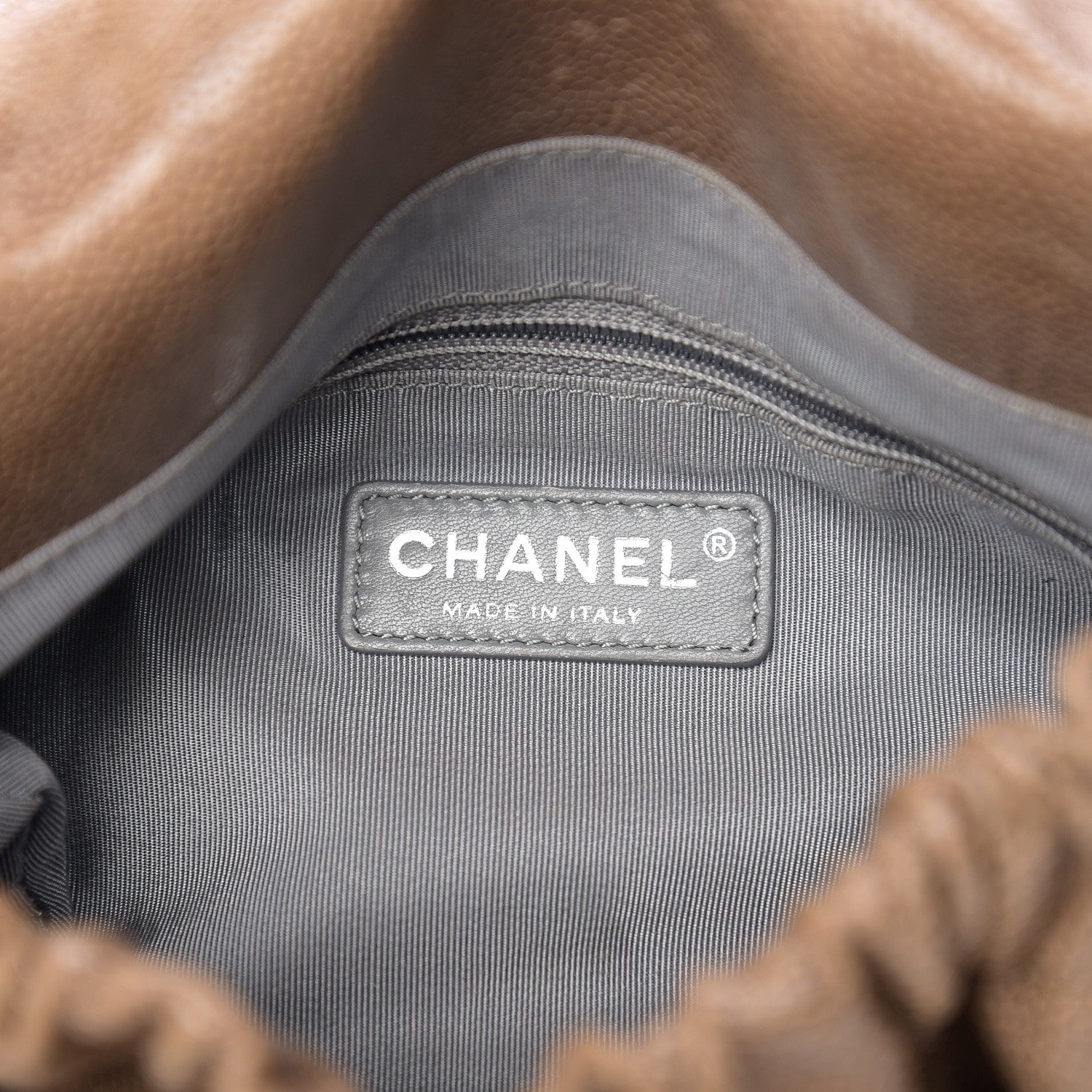 Chanel Caviar Quilted Medium Elastic Flap Brown 5 of 10