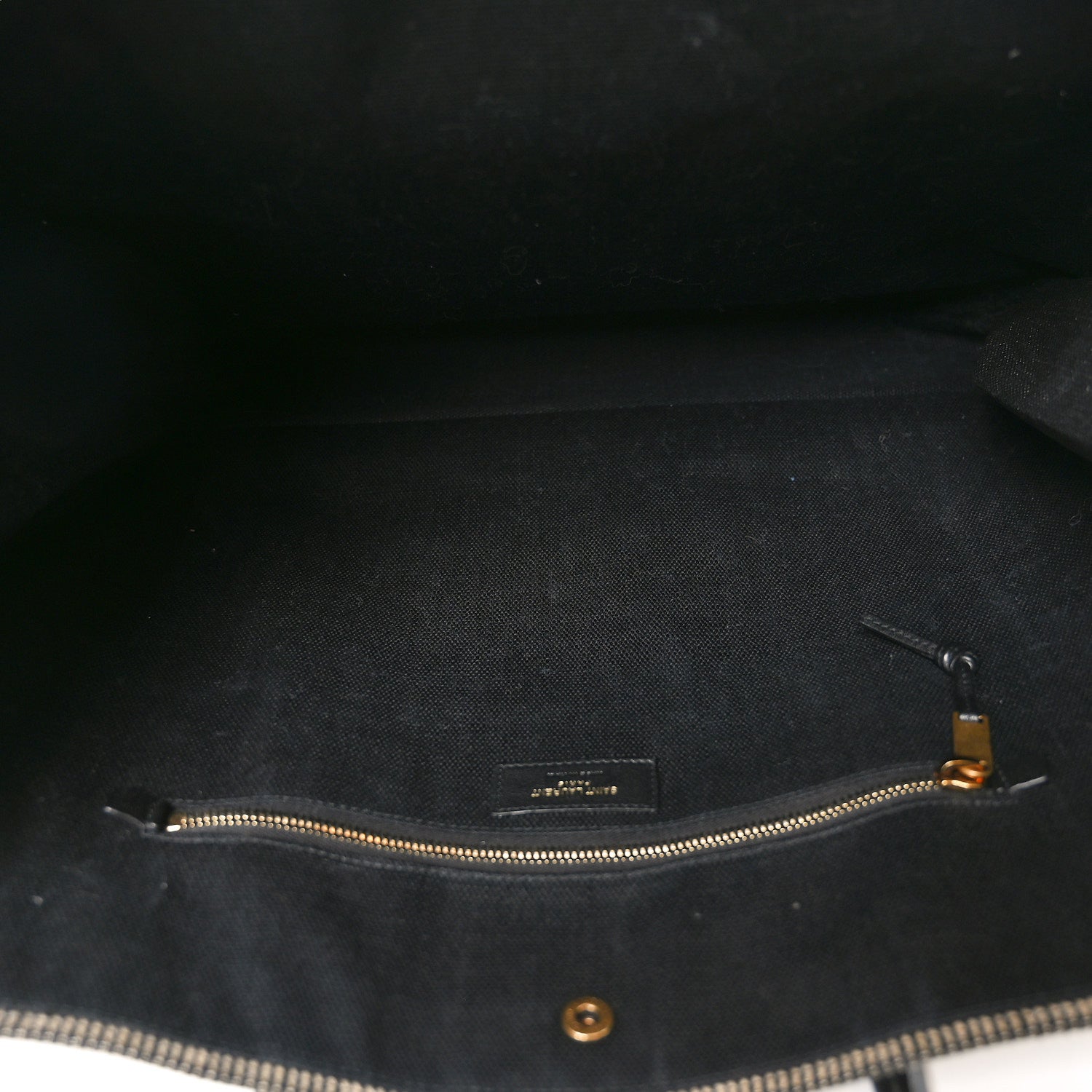 Saint Laurent Embroidered Cotton Linen Rive Gauche Noe Tote Black Beige 4 of 9