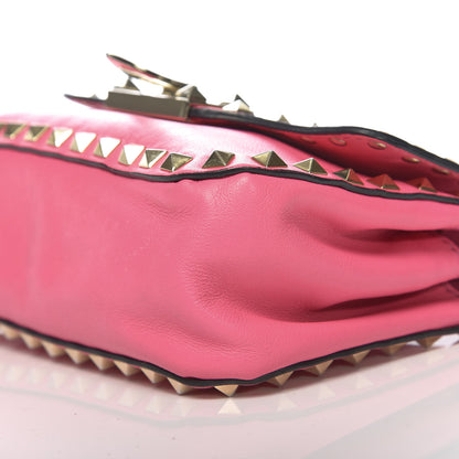 Valentino Garavani Vitello Mini Rockstud Flap Saddle Crossbody Bag Fuxia Fluo 8 of 9